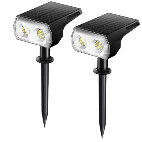 DEESSE SHOP-Lampe solaire Solar Garden Lights Outdoor Spotlights,  RGB Color Changing Solar Powered Landscape Spot Lights, IP65 Waterproof, Auto On/Off Outdoor Solar Lights for Pathway Tree Wall Yard,