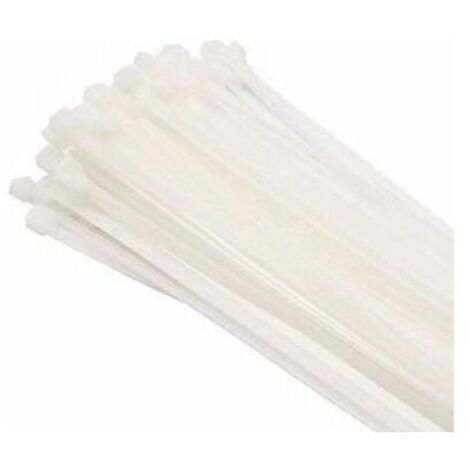 DEESSE SHOP - Lot de 100 serre-câbles, blanc/naturel, 200 mm x 3,6 mm, serre-câbles en plastique de qualité supérieure