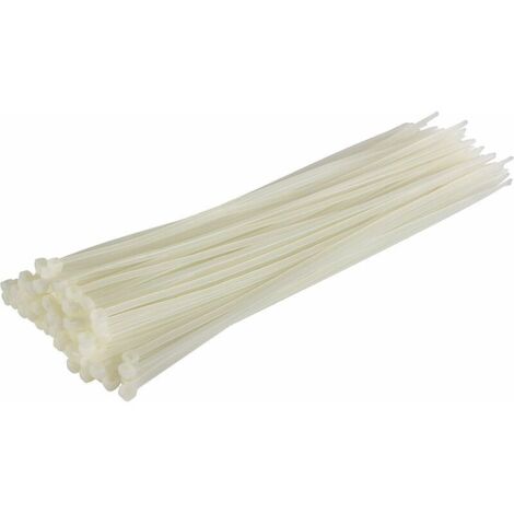 DEESSE SHOP - Lot de 100 serre-câbles, blanc/naturel, 370 mm x 4,8 mm, serre-câbles en plastique de qualité supérieure