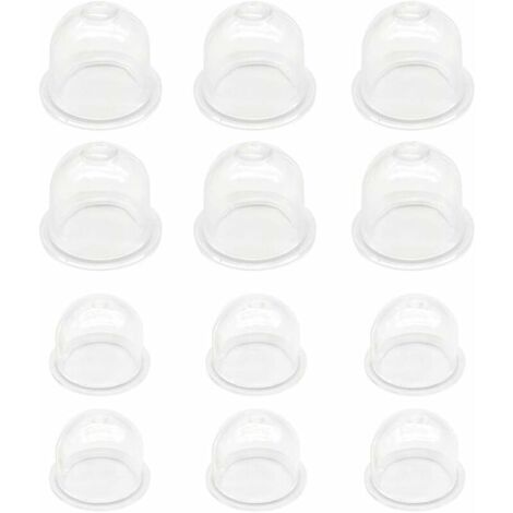 DEESSE SHOP - Lot de 12 pompes à ampoule d'amorçage blanches 19 mm et 22 mm pour tondeuse à gazon, haie, scie à essence, ampoule d'amorçage de carburant de ventilateur