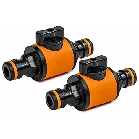 DEESSE SHOP - (LOT DE 2) Connecteur pour connecter deux raccords rapides avec une vanne de coupure pour tuyau d'arrosage. Compatible avec Hozelock