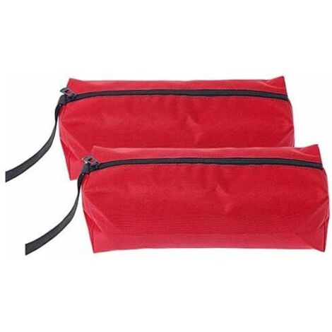 DEESSE SHOP - Lot de 2 outils organisateur de poche en toile petit sac à outils multi-usages robuste pochette à outils sacs fourre-tout avec boucle de suspension pour clés, tournevis, etc. (S, rouge)