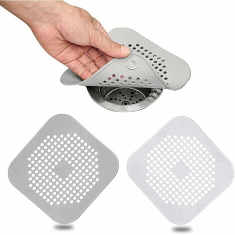 DEESSE SHOP - Lot de 2 protecteurs de vidange en silicone, crépine d'évier de cuisine avec ventouse, filtre de couvercle de vidange de baignoire, crépine d'évier de cuisine et de salle de bain（1414 cm