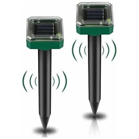 DEESSE SHOP - Lot de 2 répulsifs solaires à ultrasons pour taupes, répulsifs solaires pour souris d'extérieur, répulsifs solaires pour taupes, campagnols, gophers, serpents ou autres autres rongeurs