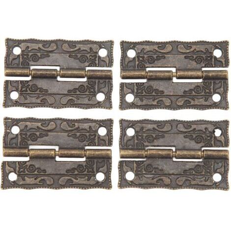 DEESSE SHOP-Lot de 20 Charnières Pliantes Antiques, Charnières de Décoration Rétro en Bronze en Alliage de Zinc avec Vis pour Coffre à Bijoux en Bois