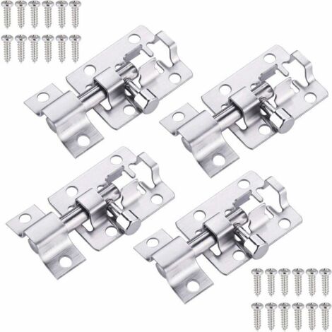 DEESSE SHOP - Lot de 4 loquets de porte à boulon coulissant de 3,8 cm, loquet de porte coulissante en acier inoxydable indéformable, loquet de porte coulissante pour salle de bain