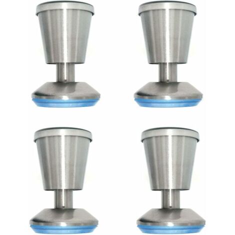DEESSE SHOP - Lot de 4 pieds de meuble en acier inoxydable Hauteur 80 mm Hauteur réglable 0-5 mm