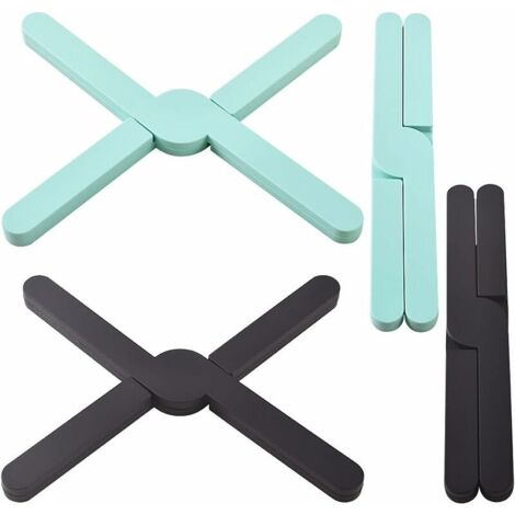 DEESSE SHOP - Lot de 4 sous-plats pliables en silicone en forme de croix