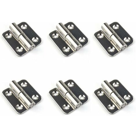 DEESSE SHOP - Lot de 6 charnières de porte amovibles de 3,7 cm en acier inoxydable 304 pour gaucher
