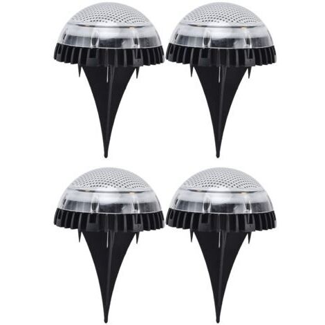 DEESSE SHOP-Lumières de Sol, Paquet de 4 Lumières de Jardin Solaires 8 LED Lumières de Sol Extérieures pour Trottoir, Cour, Pelouse, Patio, Allée, Passerelle, Arrière-cour, Jardins(lumière blanche)