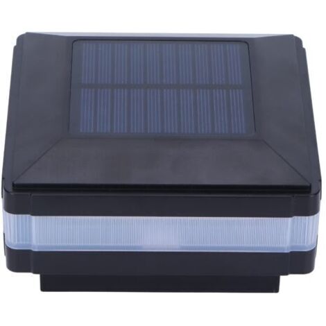 DEESSE SHOP-Lumières Solaires de Gouttière, Lumières Solaires de Plate-forme Extérieure IP65 Imperméable à L'eau de Poteau de Clôture Lampes Solaires Lampe Décorative de Jardin à (Blanc chaud + bleu)