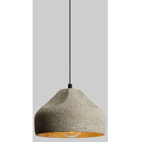 DEESSE SHOP-Lustre en ciment moderne, lustre en béton suspendu au plafond industriel nordique, abat-jour créatif en ciment noir cuisine îlot chambre café bar lustre, gris sable