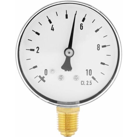 DEESSE SHOP - Manomètre à filetage NPT 0-10 bar 1/4 pour air huile eau, manomètre de haute précision, manomètre à montage latéral