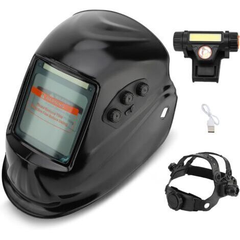 DEESSE SHOP-Masque de soudure auto-obscurcissant 4/9-13 DIN – Vision large – Écran LCD solaire – Temps de commutation 0,1 à 0,8s – Applications TIG/MIG/MMA