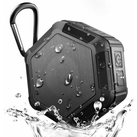 DEESSE SHOP - Mini haut-parleur portable – Haut-parleur de douche Bluetooth avec crochet – Haut-parleur Bluetooth étanche 12 h de lecture pour plage, piscine, maison, fête, noir