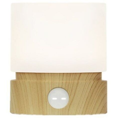 DEESSE SHOP - Minuterie de veilleuse, lampe de chevet de chambre à coucher, lampe de bureau, lumière d'aide au sommeil, veilleuse, grain de bois, lumière rechargeable à LED, intensité variable, alimen