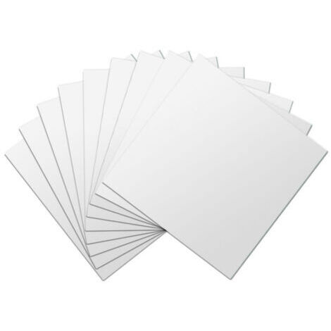 DEESSE SHOP-Miroir mural,10pcs Miroir Autocollant Mural 15x15cm Miroir Adhésif Décoratif Amovible Miroir Carré Argent Rectangulaire Flexible Sticker Miroir Adhésif Carré Pour Salle De Bain Décoration 