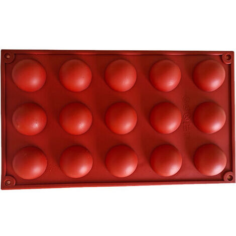 DEESSE SHOP-Moule Hémisphère, 15 Trous en Silicone Demi-cercle Gâteau Mousse au Chocolat Moule de Cuisson Convient pour la Fabrication de Desserts