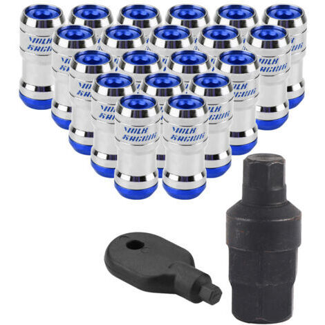 DEESSE SHOP-Naroote Écrous de Roue, écrous de Camion, écrous de Roue en Matériau forgé à Froid avec 20 écrous de Blocage pour Roues de Rechange (Blue)