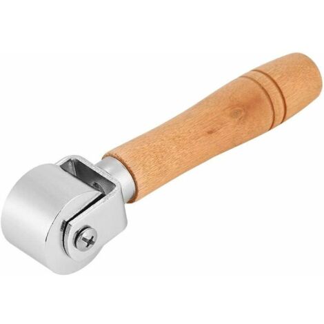 DEESSE SHOP - Outils de plateau en cuir avec manche en bois Rouleau en métal pour rouleau de colle en cuir, 100 mm, 60 mm, 26 mm, ton argent (26 mm)