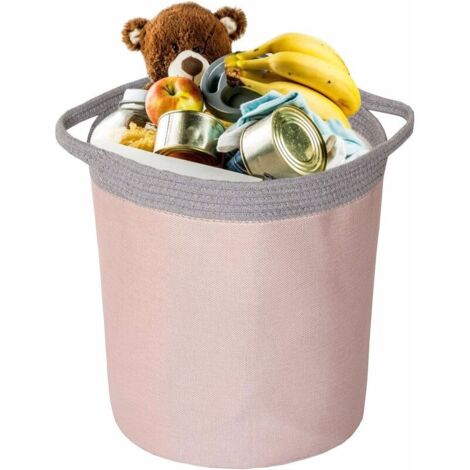 DEESSE SHOP - Panier à linge Sac de rangement portable Tissu imperméable Paniers à linge pliables Organisateur de vêtements jouets avec grande capacité (X-Pink Grey)