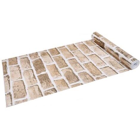 DEESSE SHOP-Papier peint brique beige clair Papier peint moderne chambre d'ado - 45x500cm