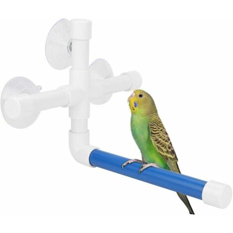 DEESSE SHOP - Perchoir Perroquet, Jouet Perroquet Perchoir A Douche Tuyau en Plastique avec Ventouse De Fixer Perchoir De Bain pour Macaw Cockatoo Africain Greys Budgies Parakeet