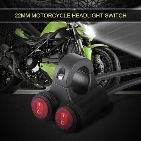 DEESSE SHOP-Phare universel pour guidon de moto, 22mm, frein, antibrouillard, klaxon, interrupteur à double bouton, modèle C.