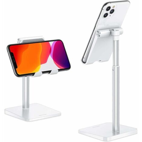 DEESSE SHOP - pièce Support de téléphone portable, support de bureau vertical pour smartphone, support de station d'accueil pour iPhone 13 Pro/13/12 Mini/12 Pro/12, autres smartphones, blanc