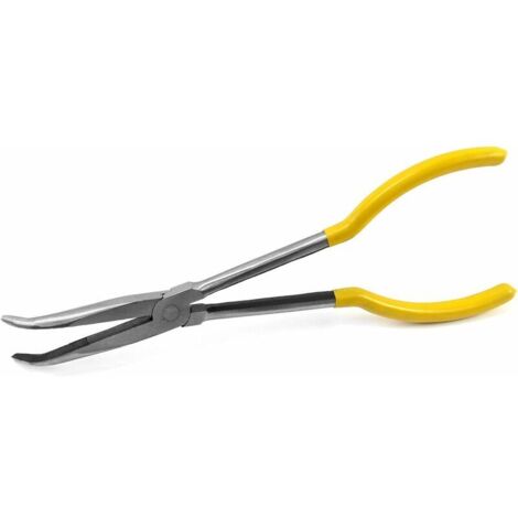 DEESSE SHOP - Pince à bec courbé, pince acier extra longue avec coude, coude 45°, 11 / 280mm