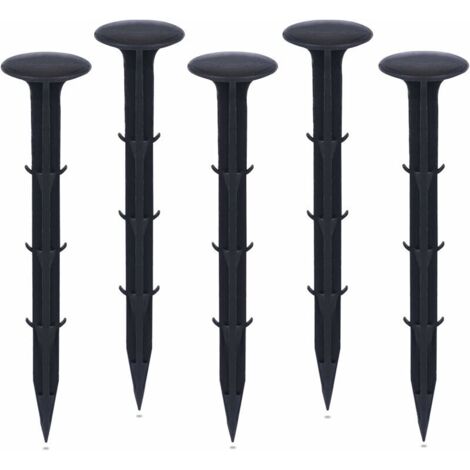 DEESSE SHOP - Piquets de fixation de jardin en plastique, piquets de fixation de jardin pour la protection UV contre les mauvaises herbes (50 pièces, noir)