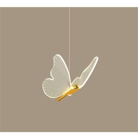 DEESSE SHOP-Plafonnier Papillon Chevet Moderne Simple - Papillon Doré/Tête Unique/Lumière Tricolore