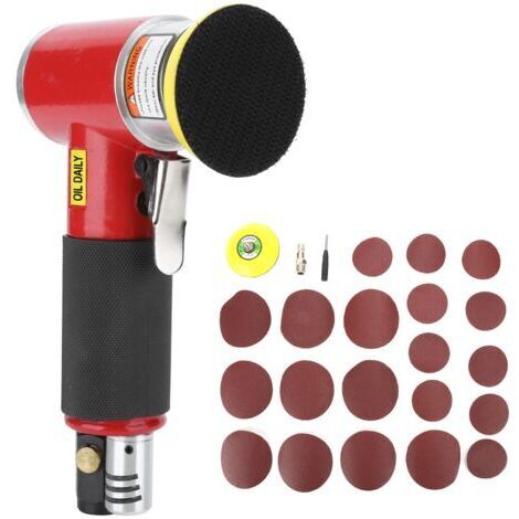 DEESSE SHOP-Polisseuse pour polir le métal, le plastique, les carreaux, la machine de polissage/ponçage de peinture de(2-3 inch eccentric red +10pcs sandpaper)