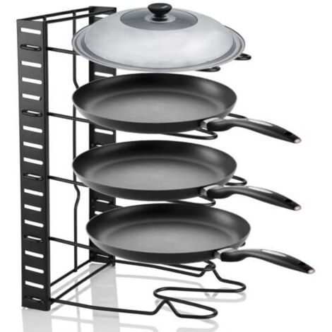 DEESSE SHOP-Porte casserole Porte-casseroles Organiseur de Poêles 5 Étagères Range couvercles a casserole pour tiroir, pour Les Ustensiles Poêles, Casseroles, Couvercles 38x21x4CM