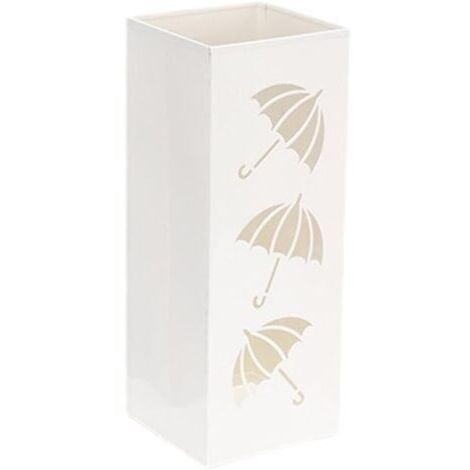 DEESSE SHOP-Porte-parapluie seau de rangement pour parapluie en métal carré - Blanc -DENUOTOP