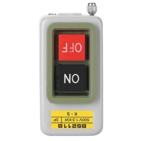 DEESSE SHOP-Power Tool Switch Auto-bloquant 3P On/Off Power Bouton poussoir AC 220V/380V Bs211B Plastique, N Interrupteur.