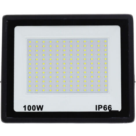 DEESSE SHOP-Projecteur LED extérieur 100W, lumière blanche froide 10000LM 6500K, étanche IP66, 144 LED, lumières extérieures de jardin, Patio, Garage - RWProjecteur seul