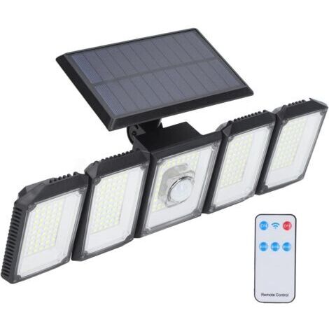 DEESSE SHOP-Projecteur solaire extérieur 300 LED – Détecteur de mouvement – Étanche IP65 – Éclairage grand angle 270° – Télécommande intelligente