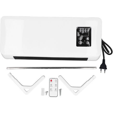 DEESSE SHOP-Radiateur soufflant mural 2000 W – Chauffage rapide avec oscillation – Minuterie et télécommande – Économie d'énergie