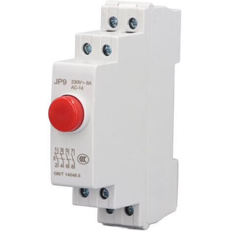 DEESSE SHOP-RASTKY DIN Rail Push Switch JP9 - AC230V, 2NO 2NC Configuration pour le Démarreur Magnétique et le Contacteur, Conception Compacte pour un Contrôle électrique Efficace dans les Boîtes de (