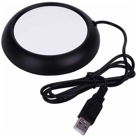 DEESSE SHOP - Réchauffeur de tasse de grain de bois d'usb chauffe-boissons de chaleur tapis de tasse de thé de bureau coussin chauffant noir