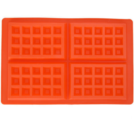 DEESSE SHOP-RIZGHWOY 5 Gaufres en Silicone cavité pour le Petit Déjeuner pour le Petit Déjeuner pour la Cuisson Rouge, Environ 7,28 X 0,59 Pouces, carré 11 X 7,24 0,59 Pouces pour la Mousse et les Ali