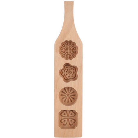 DEESSE SHOP-RIZGHWOY Gâteau de Lune en Bois Fait Main, Antiadhésif et Facile à Nettoyer, Style Vintage pour Dessert Mousse Maison (Moule Quatre pièces Fleur n°2)