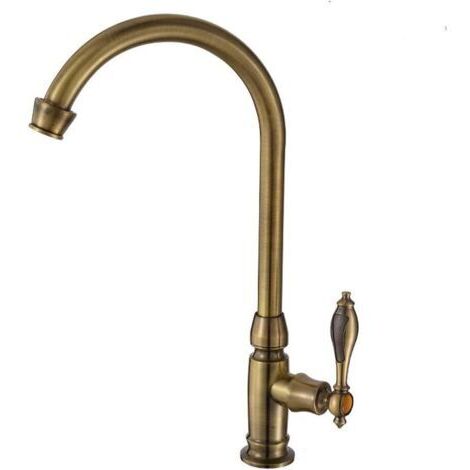 DEESSE SHOP-Robinet de cuisine monobloc à levier unique – Bec pivotant 360° – Laiton massif anti-corrosion – Aérateur pour jet mousseux