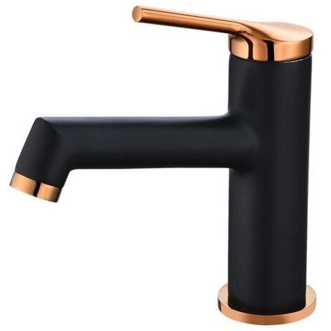 DEESSE SHOP-Robinet Salle Bain Pivotant à 360°, Mitigeur Lavabo Économie D'eau, Robinet Lave, Eau Chaude et Froide Disponible (Noir)
