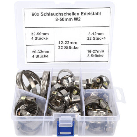 DEESSE SHOP-Rosvola Colliers de serrage à ressort de Type allemand, 60 pièces, attaches à ressort 8-12mm/12-22mm/16-27mm/20-32mm/32-50mm