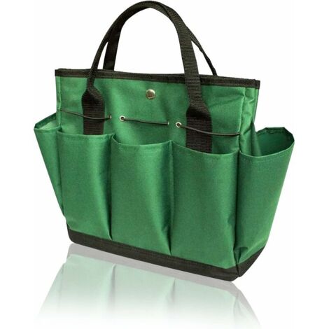 DEESSE SHOP - Sac de rangement pour outils de jardin avec 9 poches - Cadeaux de jardinage pour femme, sac fourre-tout robuste pour outils, trousse à outils, intérieur et extérieur, organisateur (vert)