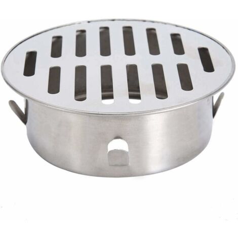 DEESSE SHOP - Siphon de sol en acier inoxydable, évier de balcon rond anti-obstruction, siphon de sol amovible pour jardin extérieur, tuyau d'évacuation, tuyau d'échappement, toit, balcon (110 bouche 