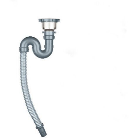 DEESSE SHOP-Siphon universel Siphon anti-odeurs Sifon - Avec 1 jeu de joints et un manchon en caoutchouc - Siphon tubulaire