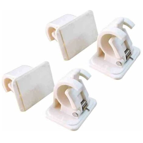 DEESSE SHOP - Support de tringle à rideau, crochets auto-adhésifs pour tringle à rideau, porte-serviettes, crochets muraux et attaches faciles à installer, ABS, 4PCS